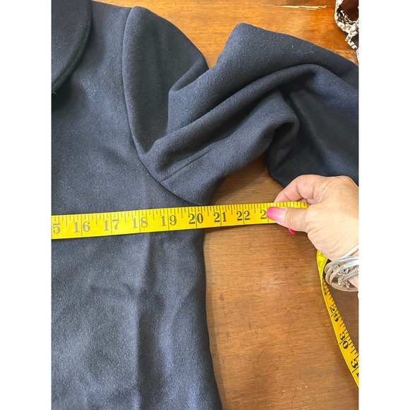 Quince NWT SZ MED Women's‎ Navy Blue Wool Blend Coat with Shawl Collar Size M - Picture 11 of 14